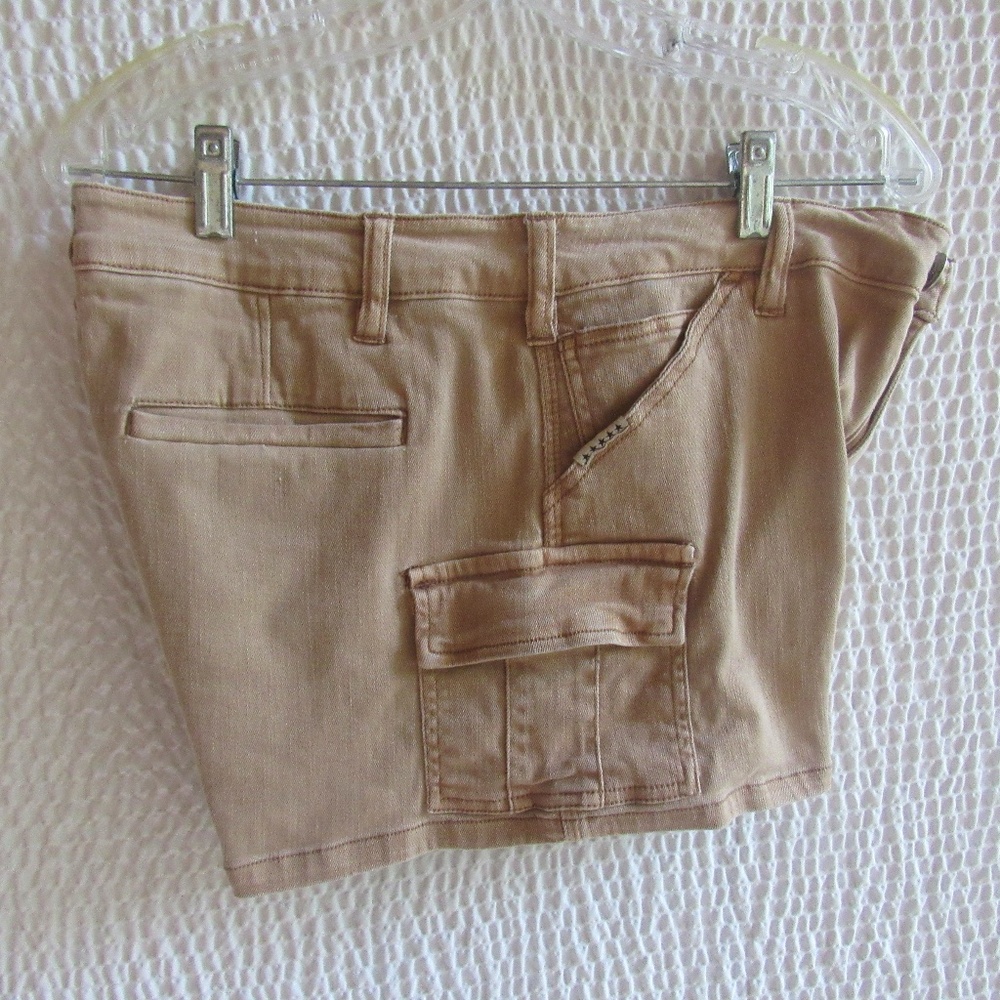 Brown Flex Cargo Denim Shorts M Five Star General Junior Womens 11 30 MidRise 2